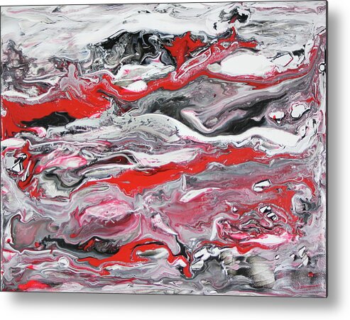 Red Metal Print featuring the painting Red Strata by Madeleine Arnett