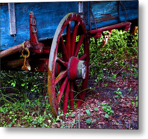 Wagon Metal Print featuring the photograph Red Wheel by Christopher Holmes