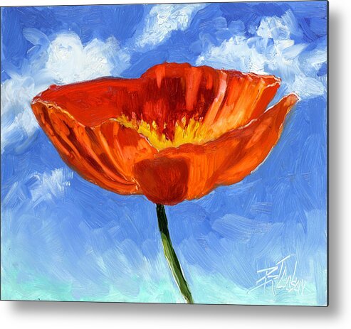 Poppy Metal Print featuring the painting Red White and Blue by Billie Colson