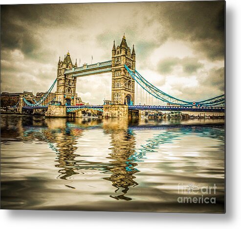 Tower Bridge Metal Print featuring the photograph Reflections on Tower Bridge by TK Goforth