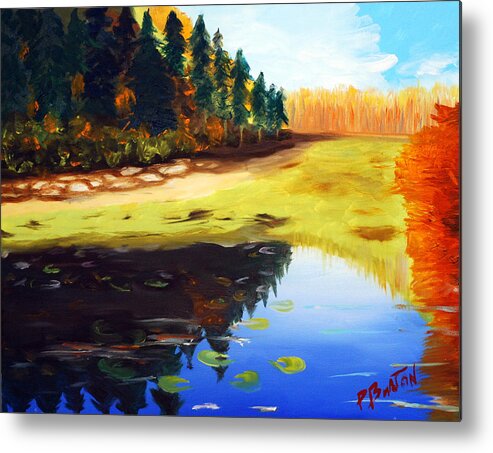 Landscape Metal Print featuring the painting Reflections by Phil Burton