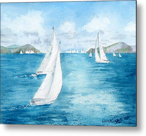  Yachts Metal Print featuring the painting Regatta Time by Diane Kirk