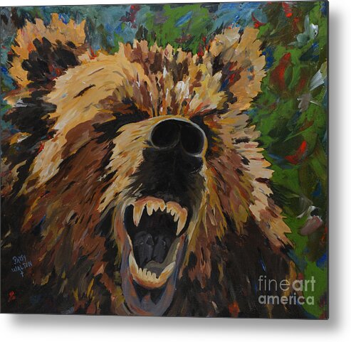 Baylor Bears Metal Print featuring the painting Relentless by Patsy Walton