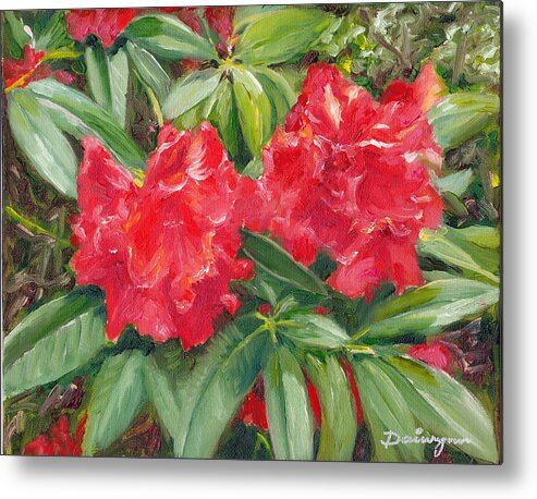 Rhododendrons Metal Print featuring the painting Rhododendrons by Dai Wynn