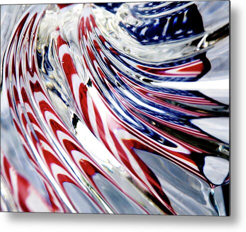 Flag Metal Print featuring the photograph Rippled Stripes by Frances Miller