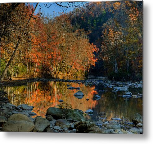 Ponca Metal Print featuring the photograph River Reflection Buffalo National River at Ponca by Michael Dougherty