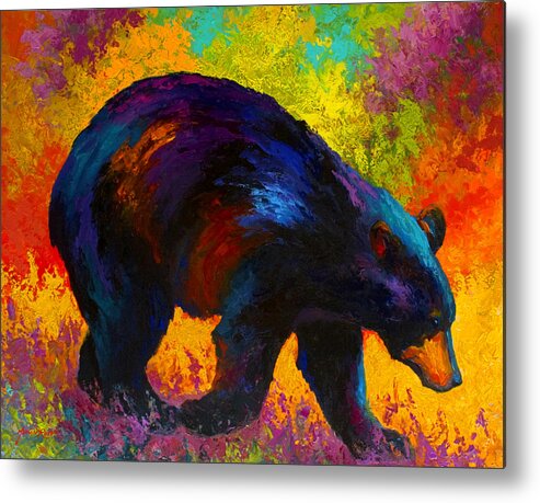 Bear Metal Print featuring the painting Roaming - Black Bear by Marion Rose