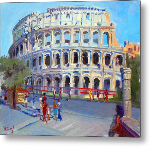 Anfiteatro Flavio Metal Print featuring the painting Rome Colosseum by Ylli Haruni