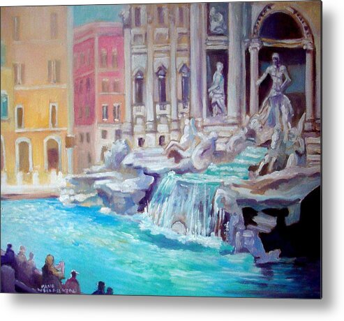 Fontana Di Trevi Rome Italy Metal Print featuring the painting Rome Italy by Paul Weerasekera