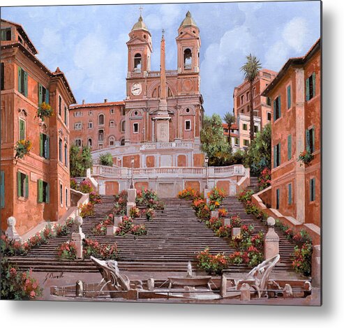 Rome Metal Print featuring the painting Rome-Piazza di Spagna by Guido Borelli
