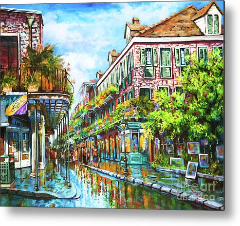 New Orleans Art Metal Print featuring the painting Royal at Pere Antoine Alley, New Orleans French Quarter by Dianne Parks