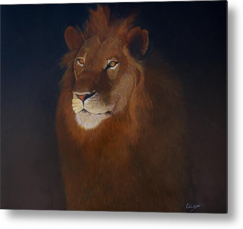 Lion Metal Print featuring the painting Royalty by Jean Yves Crispo