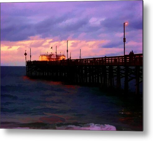 Ruby's Diner Metal Print featuring the digital art Ruby's at Dawn by Timothy Bulone