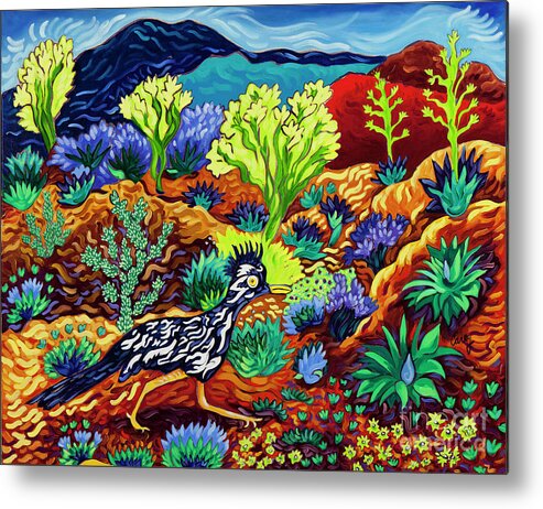 Santa Fe Metal Print featuring the painting Running Around by Cathy Carey