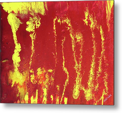 Fusionart Metal Print featuring the painting Rusted Sun by Ralph White