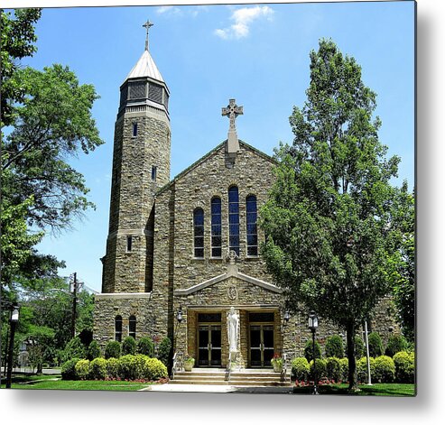 Catholic Church Metal Print featuring the photograph Sacred Heart Catholic Church in Riverton New Jersey by Linda Stern