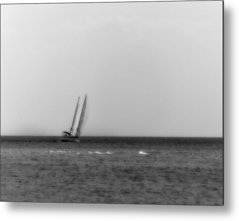 Black And White Metal Print featuring the photograph Sailing the Seven Seas by Mario Celzner