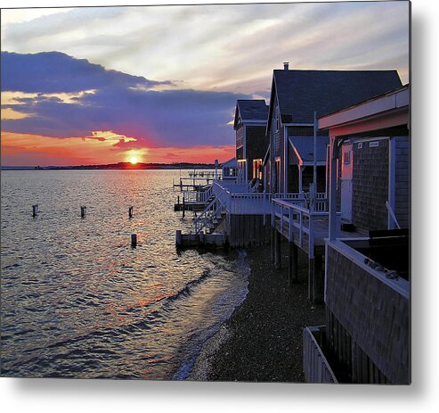 Sandy Neck Metal Print featuring the photograph Sandy Neck Sunset at the Cottages by Charles Harden