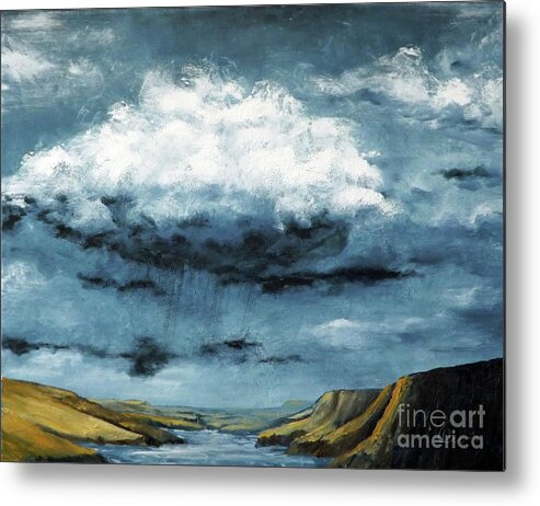 Landscape Metal Print featuring the painting Santa Rosa Lake 5 by Carl Owen