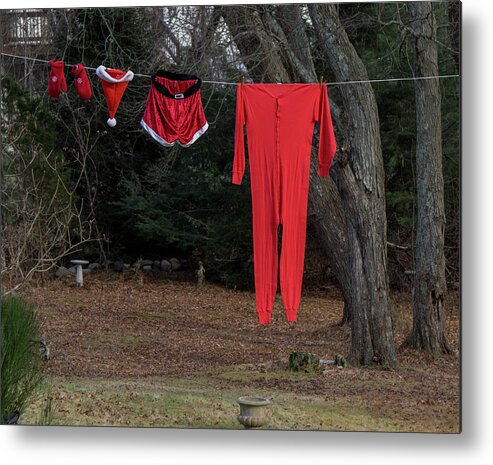 Santa Clause Metal Print featuring the photograph Santa's Underwear by Linda Howes