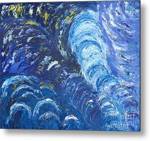 Energy Metal Print featuring the painting Sapphire is the Color of Your Energy by Ania M Milo