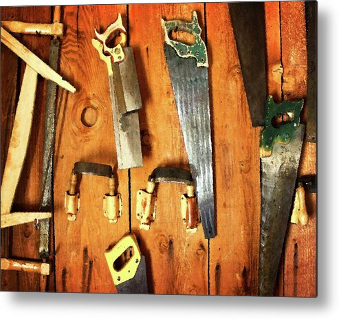 Saws Metal Print featuring the photograph Saws by Timothy Bulone