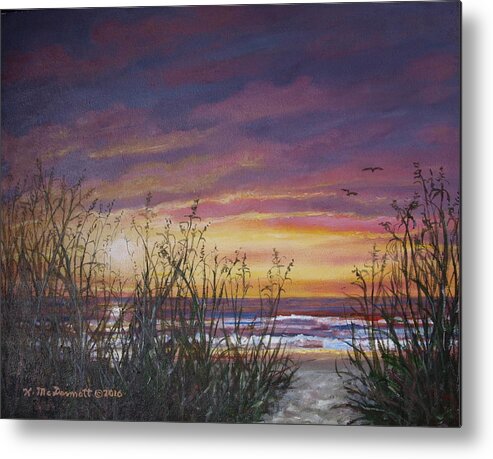 Sunrise Metal Print featuring the painting Sea Oat Sunrise # 3 by Kathleen McDermott