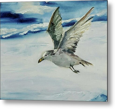 Seagull Metal Print featuring the painting Seagull by Connie Rish