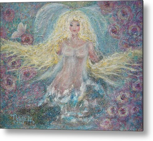 Angel Metal Print featuring the painting Secret Garden Angel 3 by Natalie Holland