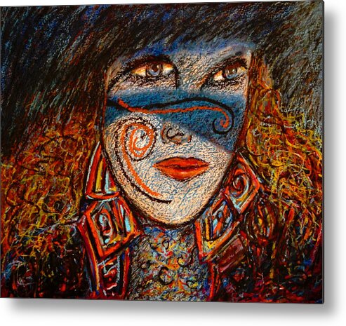Woman Metal Print featuring the painting Self-Portrait-2 by Natalie Holland