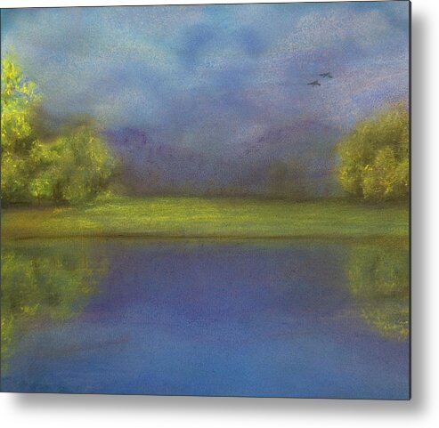 Pastel Metal Print featuring the pastel Serenity By The Water by Barbara J Blaisdell