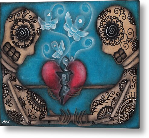 Heart Metal Print featuring the painting Set them Free by Abril Andrade
