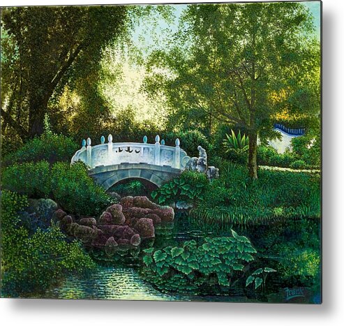 Shaw's Botanical Gardens Metal Print featuring the painting Shaw's Chinese Garden by Michael Frank