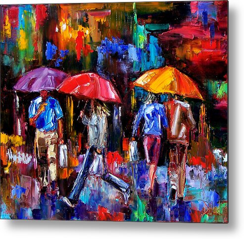 Umbrellas Metal Print featuring the painting Shopping Bags by Debra Hurd