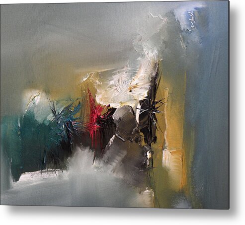 Lyrical Abstraction Metal Print featuring the painting Silence Hearing Itself by Stefan Fiedorowicz
