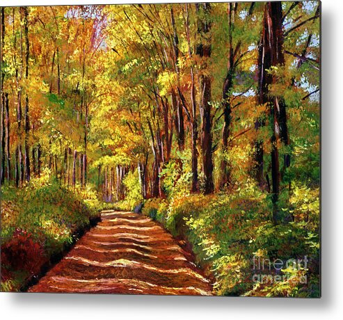 Autumn Metal Print featuring the painting Silence is Golden by David Lloyd Glover