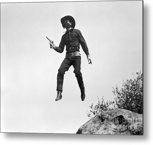 -western- Metal Print featuring the photograph Silent Film Still: Western by Granger