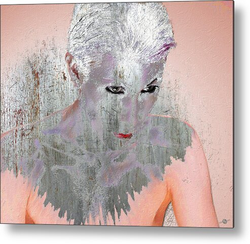 Woman Metal Print featuring the mixed media Silver Woman 10 by Tony Rubino