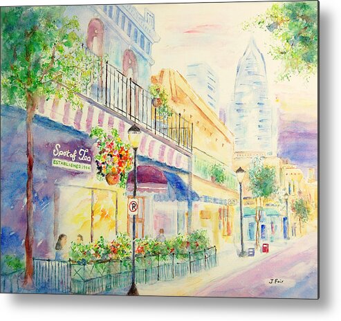 Mobile Metal Print featuring the painting Sipping Sweet Tea in Mobile by Jerry Fair