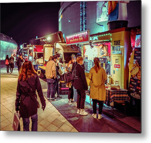 Street Metal Print featuring the photograph Snack Time At Late Night by Hyuntae Kim