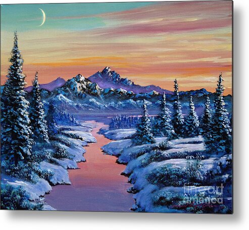 Rivers Metal Print featuring the painting Snowy Creek by David Lloyd Glover