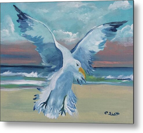 Seagull Metal Print featuring the painting Soar by Christina Schott