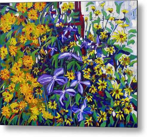 Shadow Metal Print featuring the painting Some More Summer Flowers by Phil Chadwick