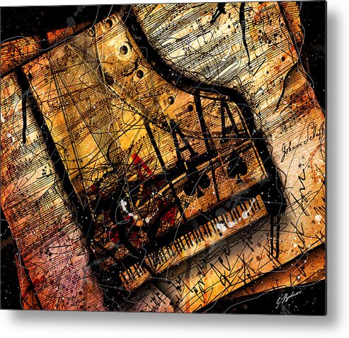 Piano Metal Print featuring the digital art Sonata In Ace Minor by Gary Bodnar