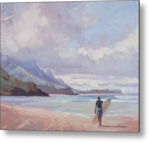 Landscape Metal Print featuring the painting Soul Surfer by Jenifer Prince