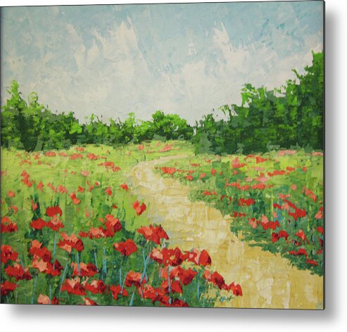 Landscape Metal Print featuring the painting South of France Rougon by Frederic Payet