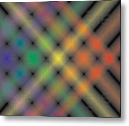 Rainbow Metal Print featuring the digital art Spectral Shimmer Weave by Kevin McLaughlin