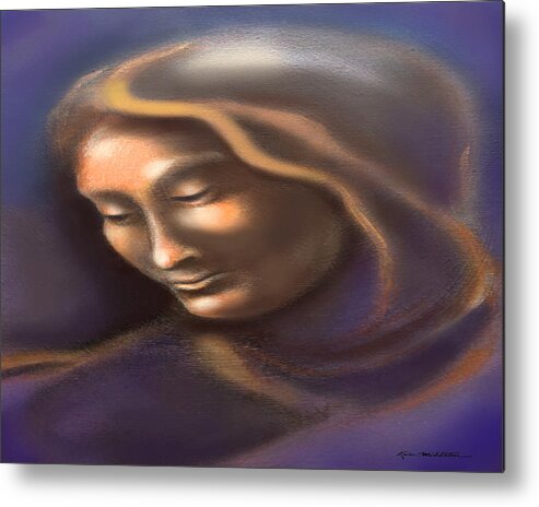 Madonna Metal Print featuring the digital art Spectrum of Emotion Sadness Grief #1 by Kevin Middleton