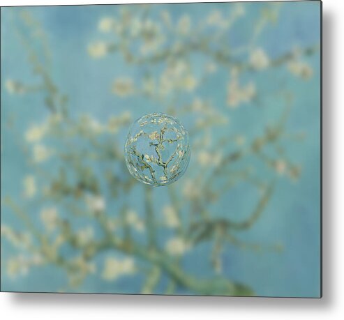 Abstract In The Living Room Metal Print featuring the digital art Sphere Ill van Gogh by David Bridburg