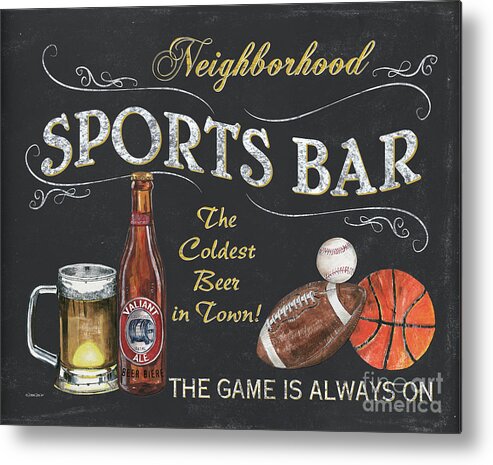 Sports Metal Print featuring the painting Sports Bar by Debbie DeWitt